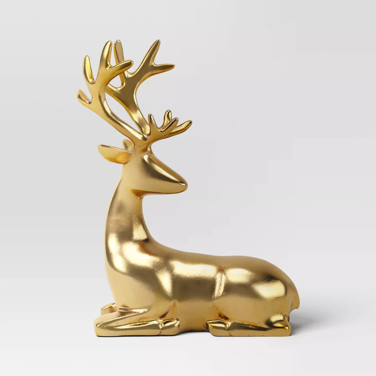 Gold Sitting Christmas Reindeer